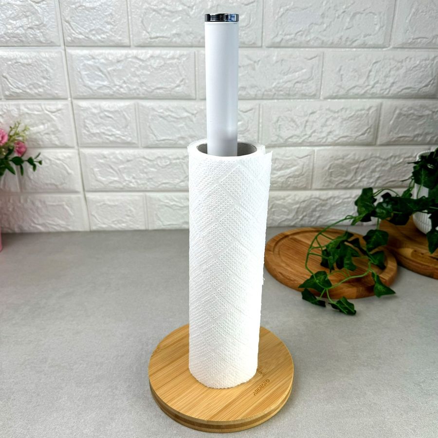 Белый держатель для бумажных полотенец на бамбуковой основе Ardesto Ardesto