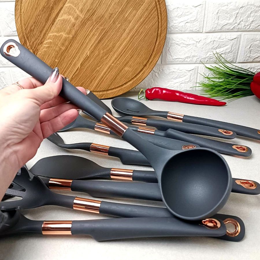 Кухонне приладдя 11 предметів графітового кольору Kitchen Set Kitchen Art