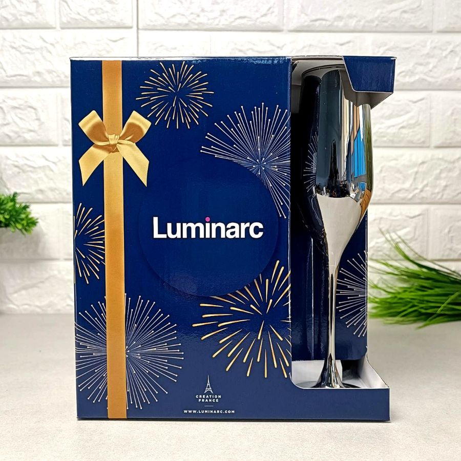 Набор перламутровых бокалов для шампанского Люминарк Сияющий графит 160мл 6шт Luminarc