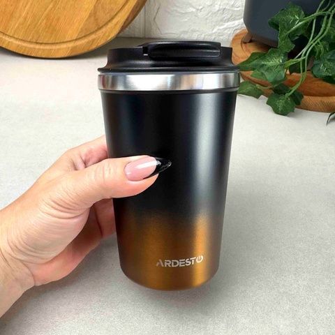 Термокружка 360 мл з нержавіючої сталі ARDESTO Black&Copper Ardesto
