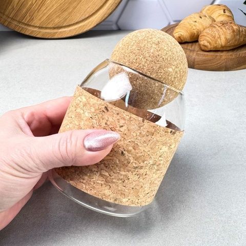 Скляна банка з корковою кришкою-кулькою 500 мл Cork GK