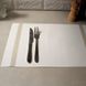 Белая сервировочная салфетка под тарелку с люрексом 30х45см (8-А)