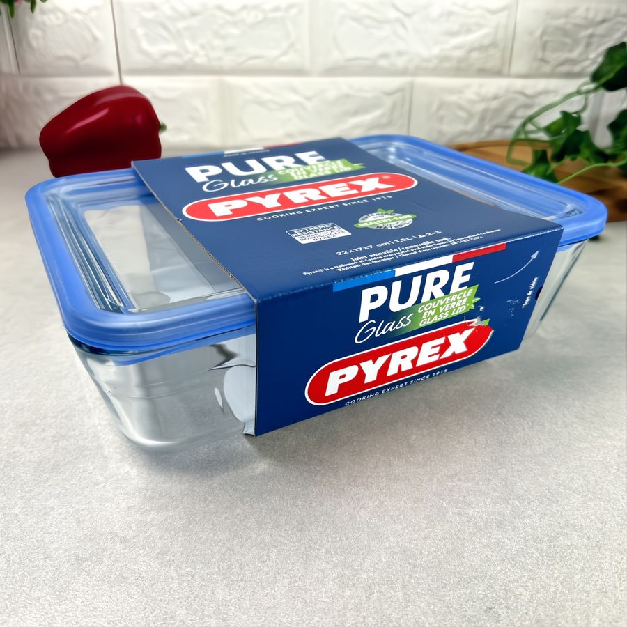 Прямоугольная форма для духовки 1.5 л с уплотнителем PYREX Pure Glass Pyrex