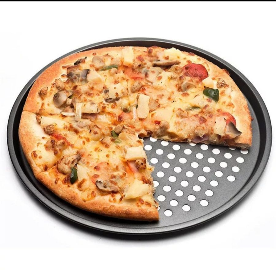 Форма для выпечки пиццы 33 см Kamille из углеродистой стали Kamille