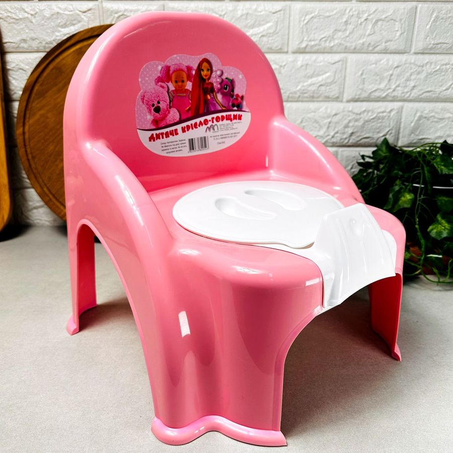 Детский горшок-стульчик для девочек Розовый Без бренда