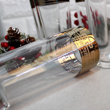 Набор высоких стаканов 6 шт с золотой каймой 230 мл Farglass Без бренда
