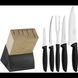 Набір кухонних ножів 6 предметів із нержавіючої сталі на дерев'яній підставці Tramontina Plenus Black