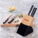 Набір кухонних ножів 6 предметів із нержавіючої сталі на дерев'яній підставці Tramontina Plenus Black