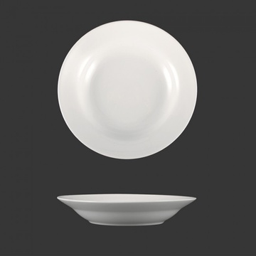 Тарелка круглая глубокая фарфоровая 9,5" HLS Extra white 200 мл (W0109) Hell