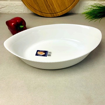 Біле блюдо-човник для запікання та подачі Люмінарк Smart Cuisine Wavy 32*20 см Luminarc