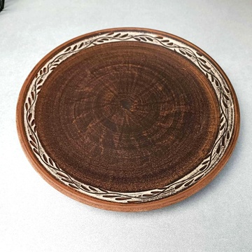 Плоская керамическая тарелка 25 см, украинская керамика Славянск ЭКО