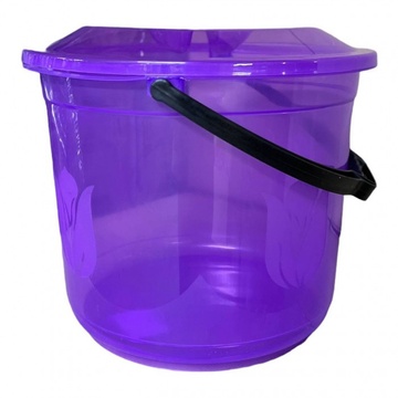 Пластикове відро з кришкою 12 л Фіолетове, Тюльпан СД Без бренда