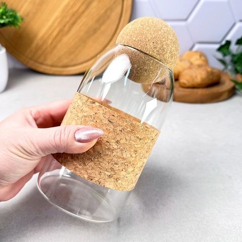 Скляна банка з корковою кришкою-кулькою 800 мл Cork GK