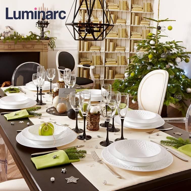 Набір келихів для шампанського на чорній ніжці Luminarc Domino 170 мл 6 шт (H8167) Luminarc