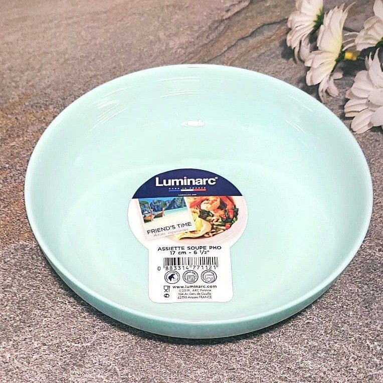 Лазурная десертная тарелка с высокими бортиками Luminarc Friend Time Turquoise 17 см (P6364) Luminarc