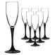 Набор бокалов для шампанского на чёрной ножке Luminarc Domino 170 мл 6 шт (H8167)