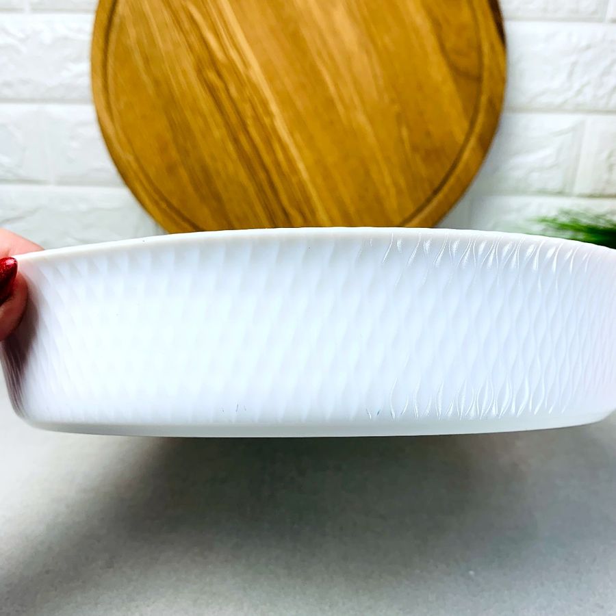 Белое блюдо-лодочка для запекания и подачи Люминарк Smart Cuisine Wavy 32*20 см Luminarc