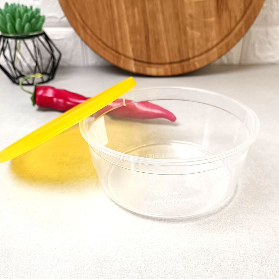 Круглий пластиковий термостійкий судочок для їжі 1.1л, Економ Ал-пластик Ал-Пластик