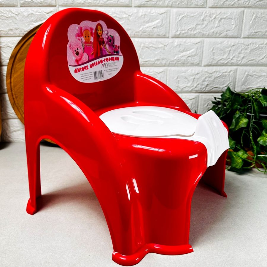 Дитячий горщик-стільчик для дівчаток Червоний Без бренда