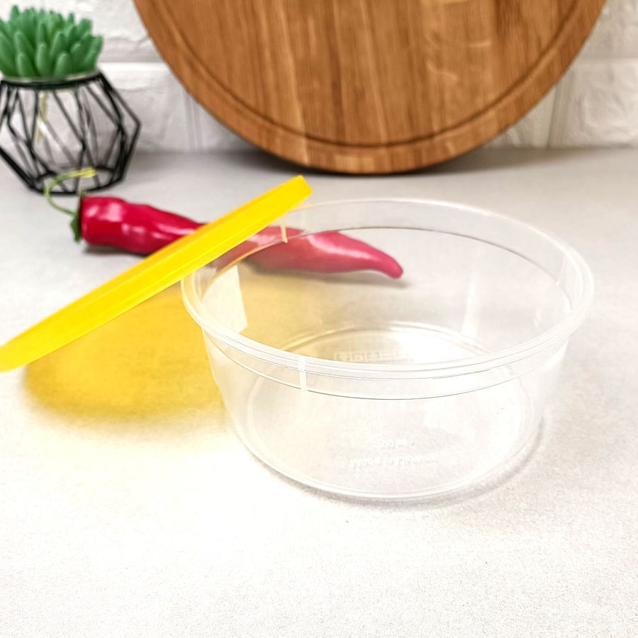 Круглий пластиковий термостійкий судочок для їжі 1.1л, Економ Ал-пластик Ал-Пластик