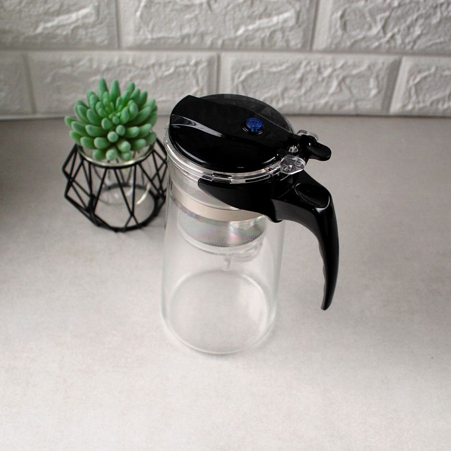 Заварювальний чайник для чаю скляний Kamille зі знімним ситечком 800 мл Kamille