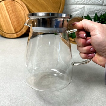Скляний чайник для заварювання 1.1 л з кришкою-фільтром Без бренда