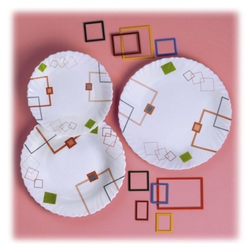 Сервіз столовий білий з абстракцією Arcopal 19 предметів Bounding Box (K4898) Arcopal