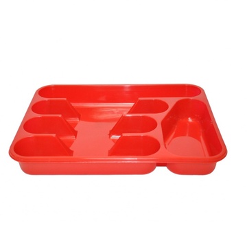 Коралловый пластиковый лоток для столовых приборов в кухонный ящик 26*34 см, Ламела Ламела