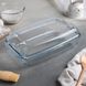 Прямоугольная стеклянная форма с крышкой для духовки из жаропрочного стекла 4л Borcam