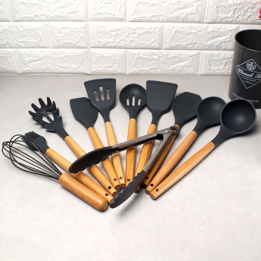 Набір кухонного приладдя 12 предметів графітового кольору Kitchen Set Kitchen Art