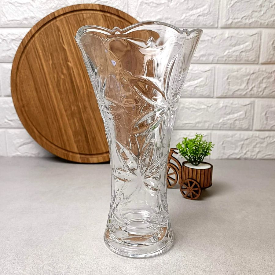 Скляна ваза з декором 23.5 см Hell