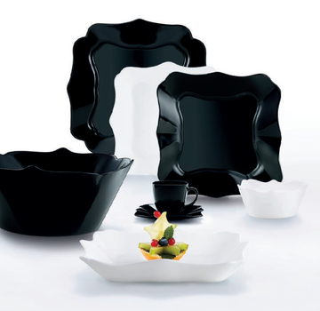 Набор посуды чёрно/белый фигурный Luminarc Authentic Black & White 38 предметов (P4677) Luminarc
