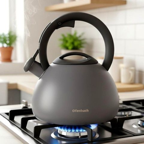 Чайник со свистком 2,7 л нержавеющая сталь серый Ofenbach NB100321 Ofenbach