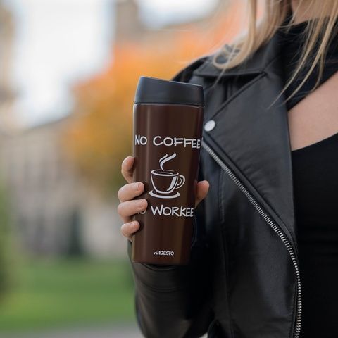 Термокружка нержавіюча сталь 450 мл коричнева ARDESTO Coffee Time AR2645CB Ardesto
