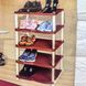 Пластиковая коричнево-бежевая этажерка для обуви 5 ярусов Ефе-пластик