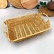 Прямоугольная корзинка с ручками для подачи хлеба, фруктов