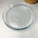 Круглая стеклянная форма-гриль для запекания 32 см BORCAM GRILL, жаропрочная посуда