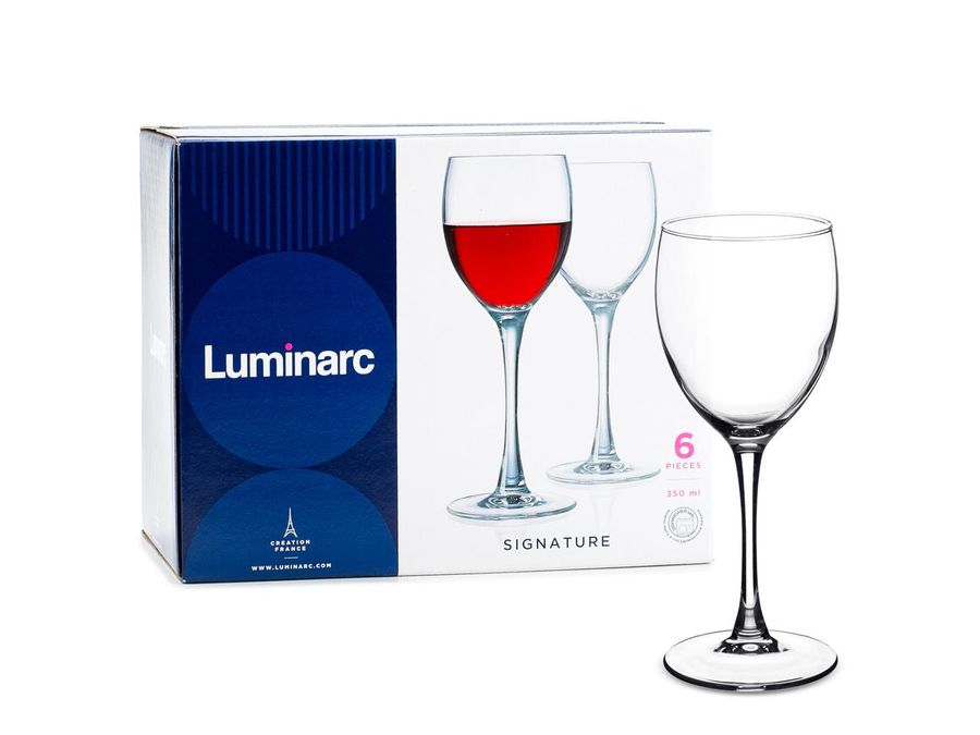 Набір бокалів для води і вина Luminarc Signature 350 мл 6 шт (J0012) Luminarc