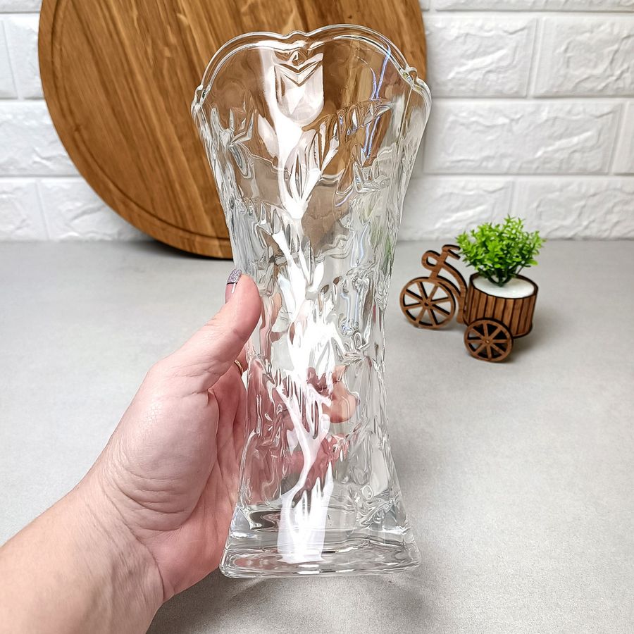 Скляна ваза з декором 23.5 см Тюльпани Hell