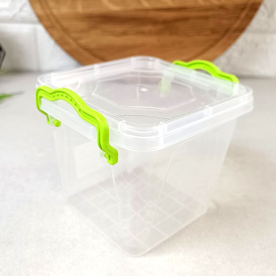Квадратный высокий пластиковый минибокс для еды 0.6л, Ал-пластик минибокс Ал-Пластик