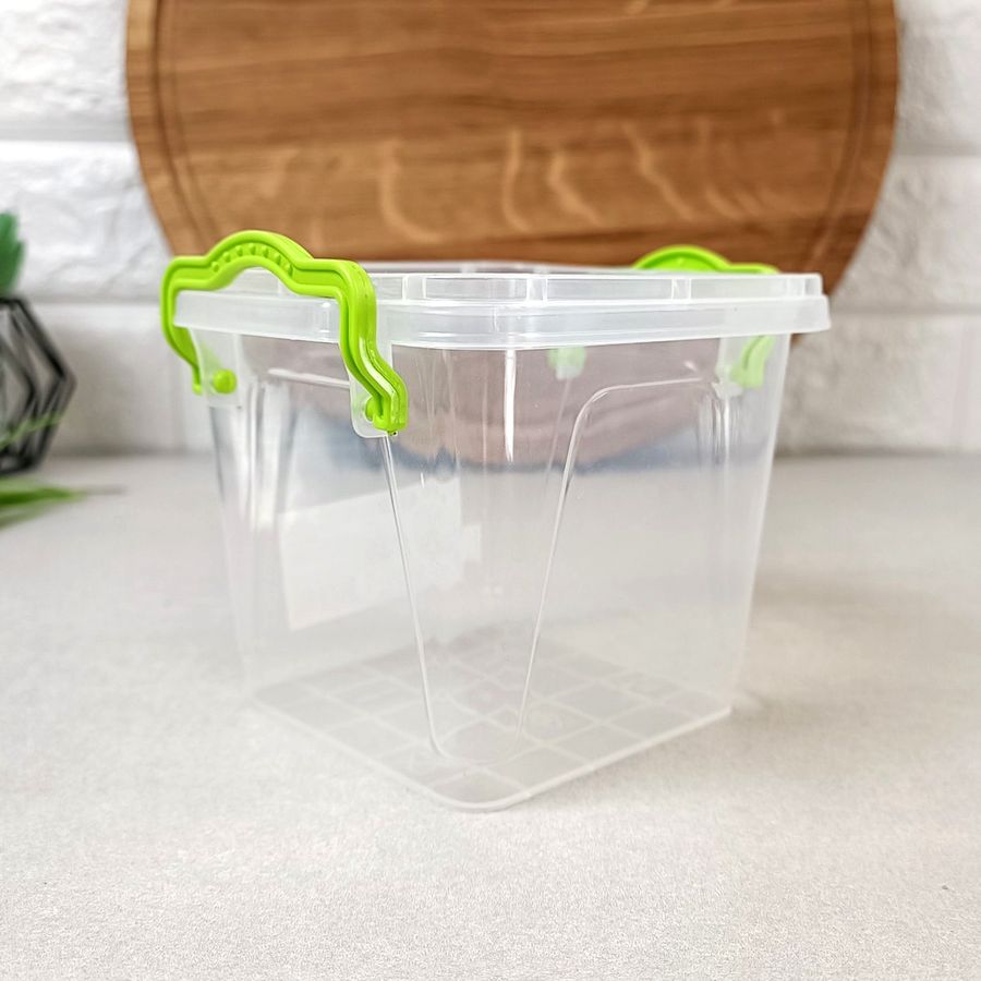Квадратный высокий пластиковый минибокс для еды 0.6л, Ал-пластик минибокс Ал-Пластик