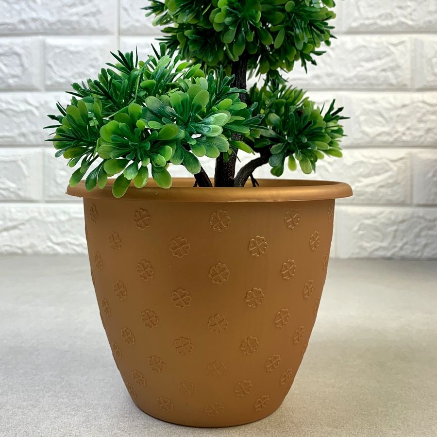 Маленький бронзовий горщик квітковий 0.7л 13*10 см, квітковий вазон Верона Алеана Алеана