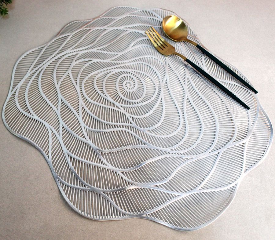 Сервірувальна срібляста серветка Море 38 см, сервірувальний килимок (К-13) Hell