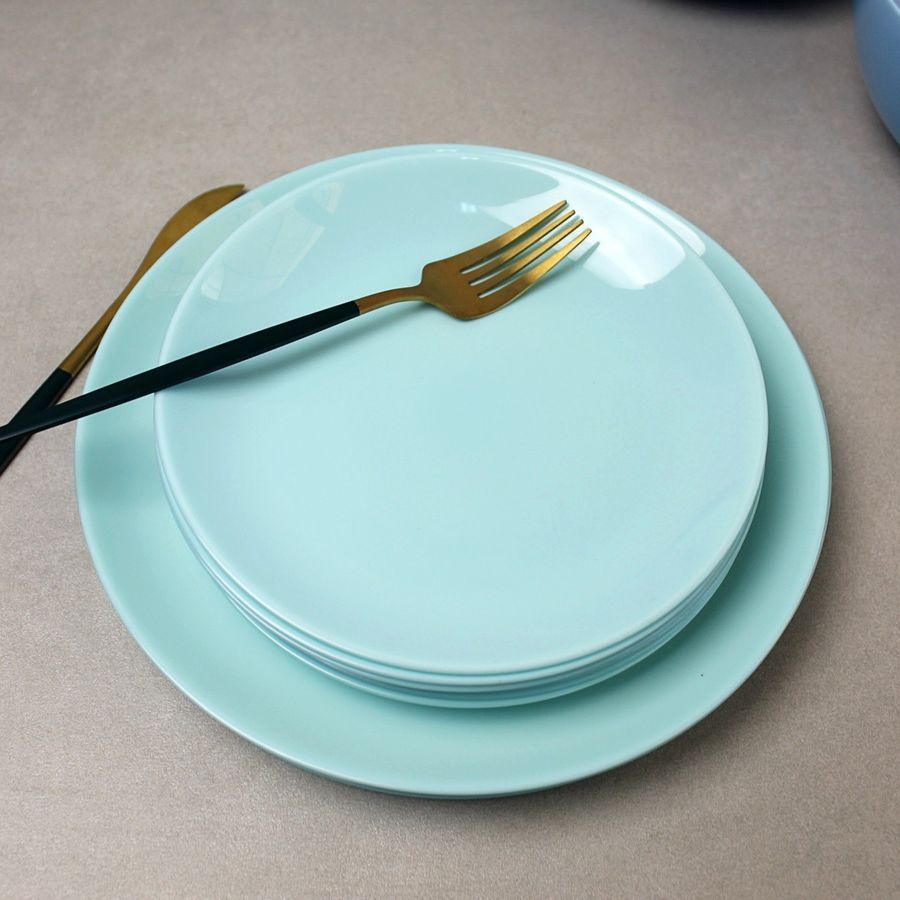 Лазурная персональная плоская тарелка Luminarc Diwali Light Turquoise 19 см (P2613) Luminarc
