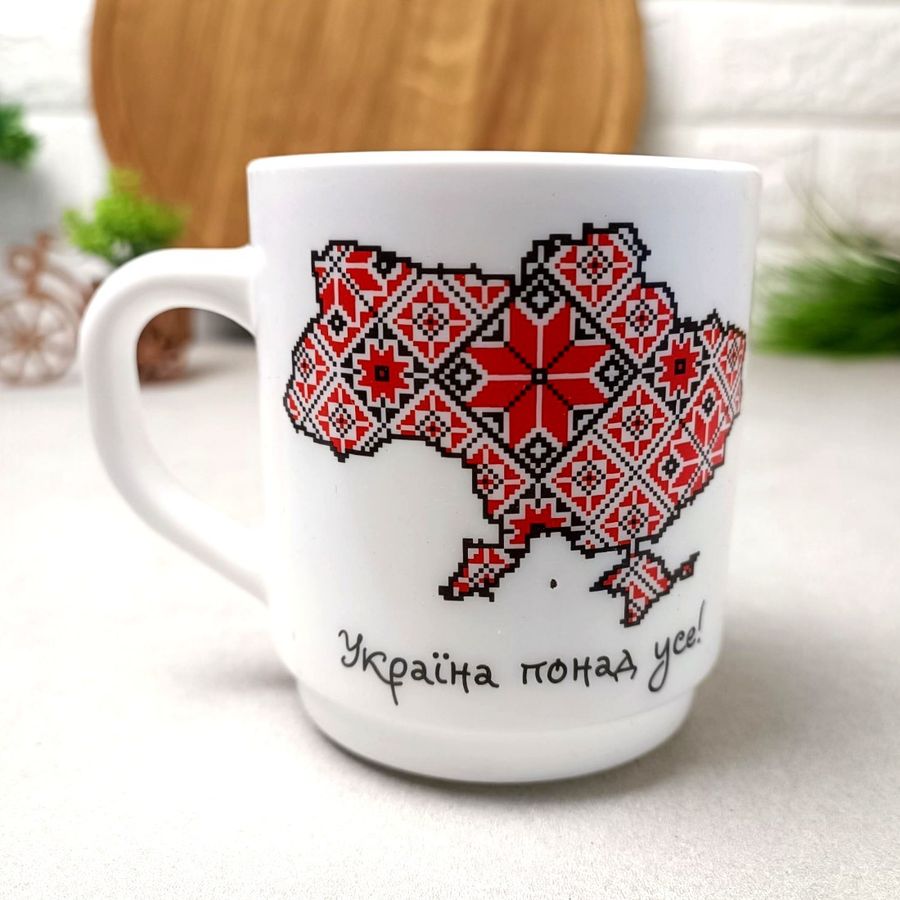 Патріотична чашка Україна понад усе! у подарунковій упаковці 290 мл Luminarc
